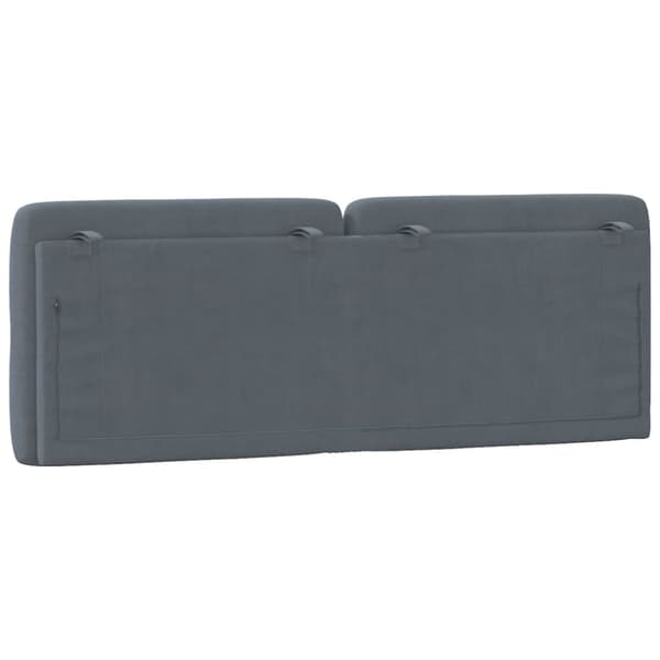 Headboard Cushion Dark Grey 140 cm Velvet