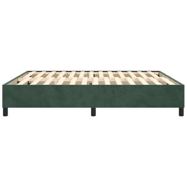 Boxspring-sängram mörkgrön 160x200 cm sammet
