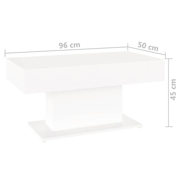 Soffbord vit 96x50x45 cm konstruerat trä