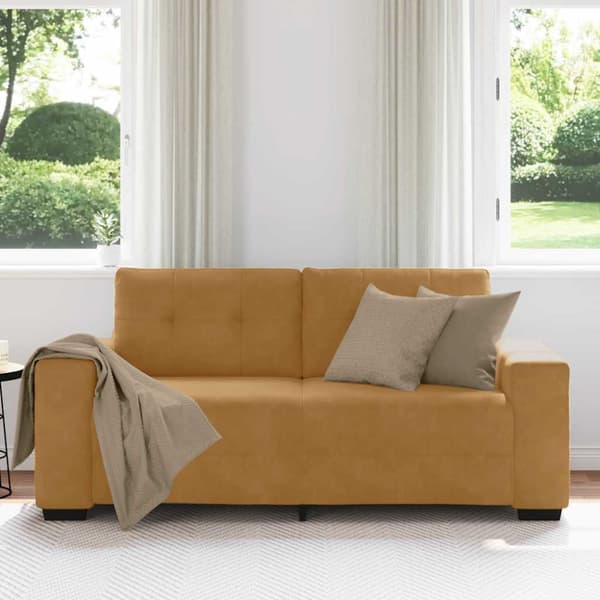 Tvåsitssoffa brun 180x77x82 cm sammet