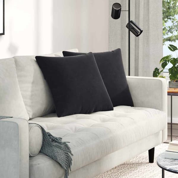 Sofakuddar 2 pcs Svart 50 x 50 cm Kordread tyg