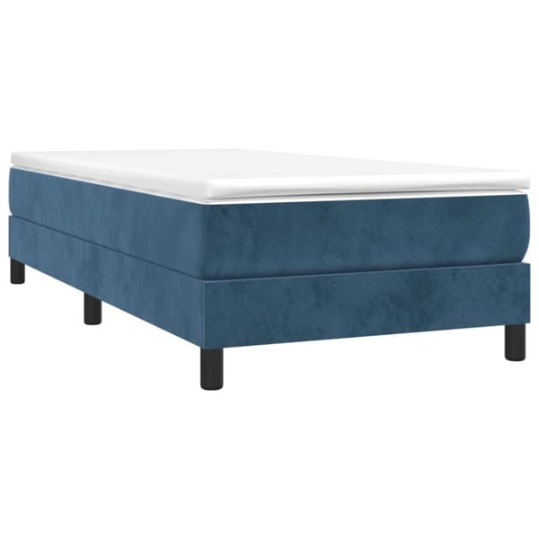 Boxspring-sängram mörkblå 100x200 cm sammet