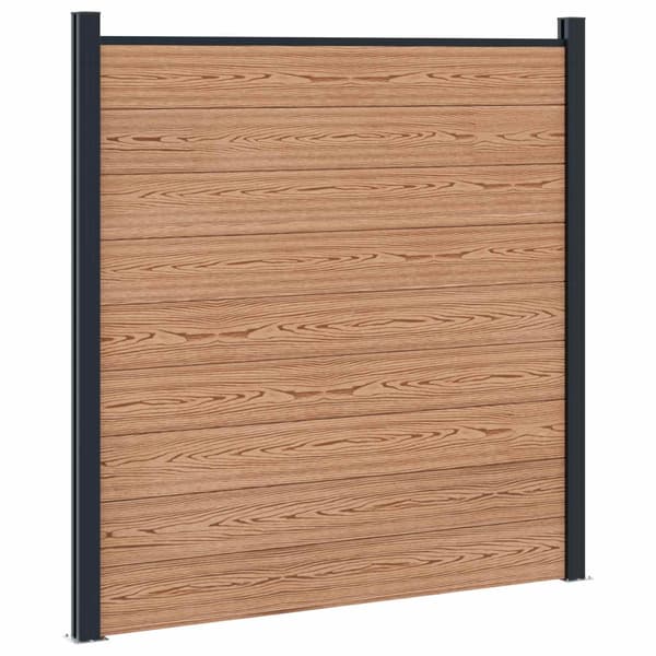 Stängselpanel WPC och aluminium Brun