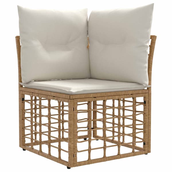 Utomhussoffset 5 pcs Naturlig och Creamvit Polyester