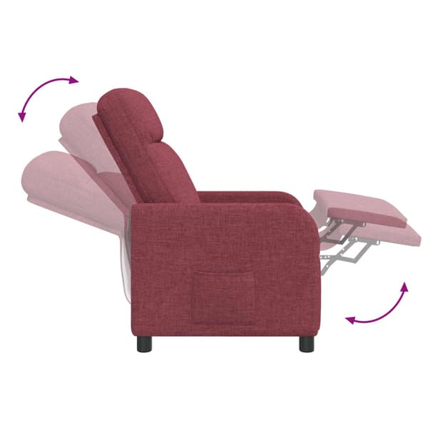 Recliner Vinröd Tyg
