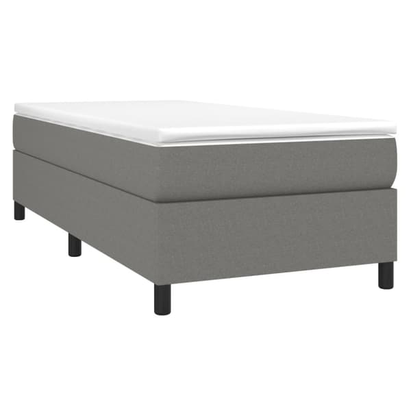 Boxspring-sängram mörkgrå 90x190 cm tyg
