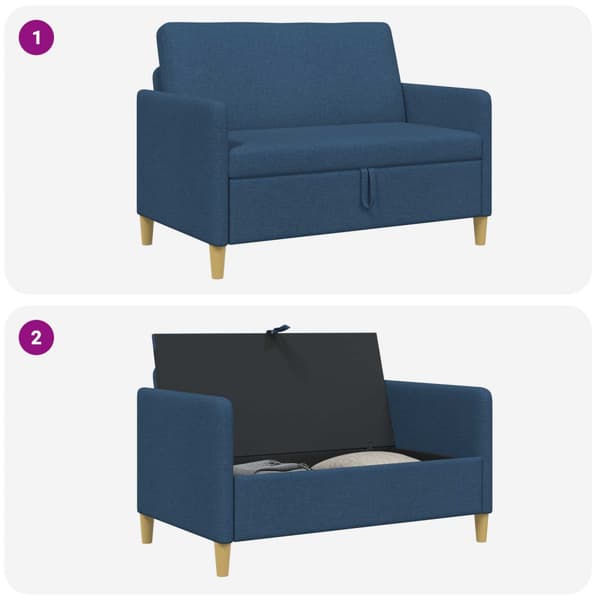 Soffa med förvaring Blå 122 x 78 x 87 cm Polyester