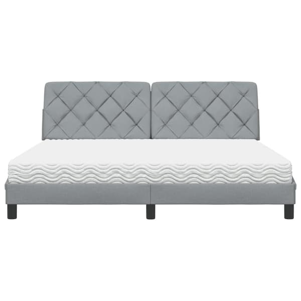 Bed with Mattress Light Grey 180x200 cm Fabric