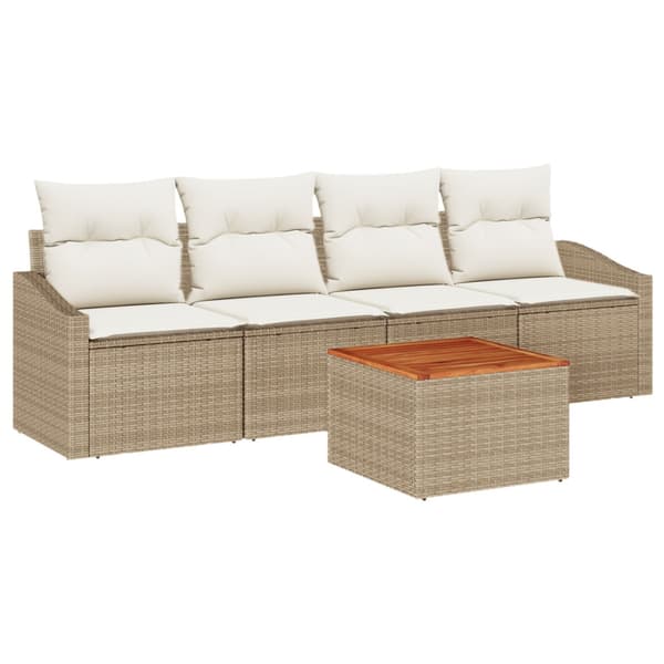 Trädgårdsoffset 5 st Beige och gräddfärgad konstrotting