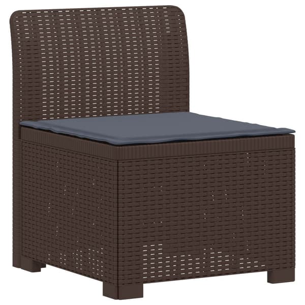 4-sits Trädgårdsoffa med Kuddar Rattan Look PP Brun