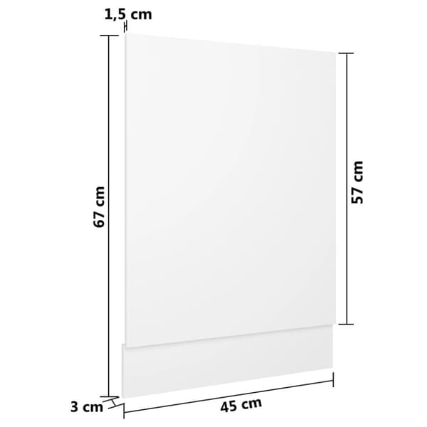 Front för diskmaskin “Lyon” vit 45x3x67 cm konstruerat trä