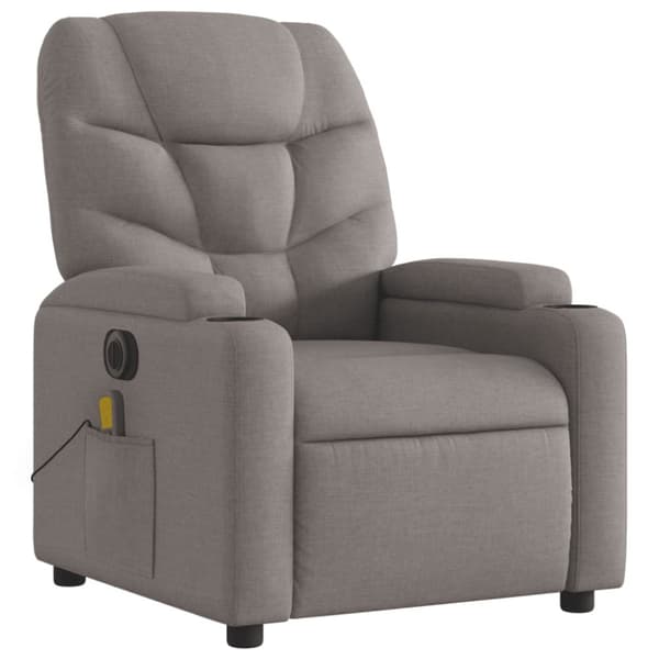 Elektrisk massagefåtölj taupe tyg