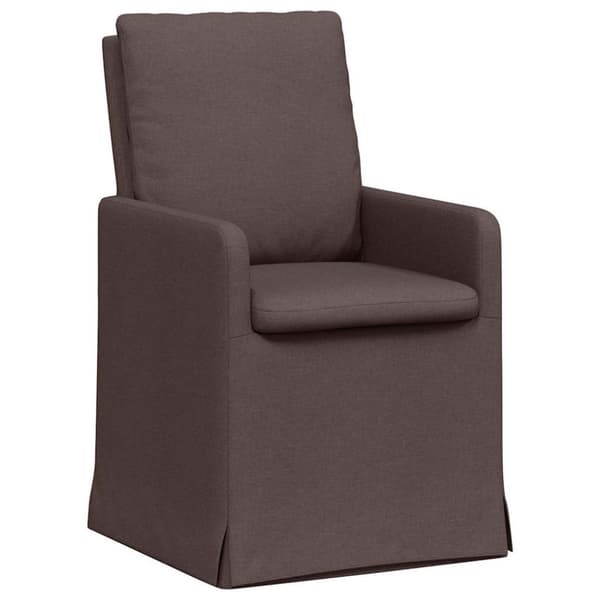 Matstolar 2 pcs Mörkbrun 57 x 67 x 98 cm tyg
