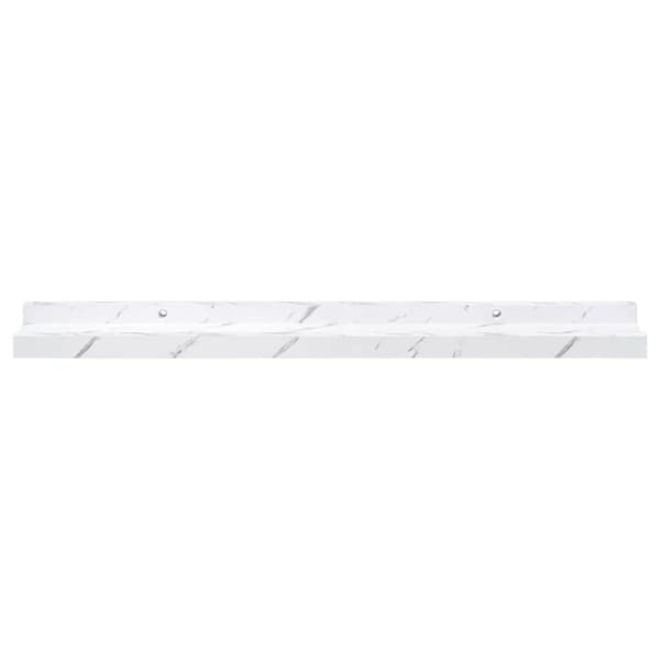 Vägg hylla Väggmonterat 2 pcs Vit marmor 60 x 9 x 3 cm