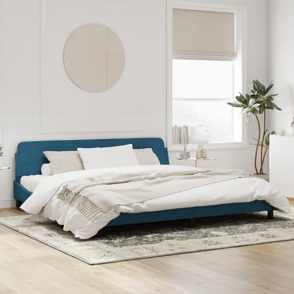Bed Frame "Dover" Blue 200x200 cm Velvet