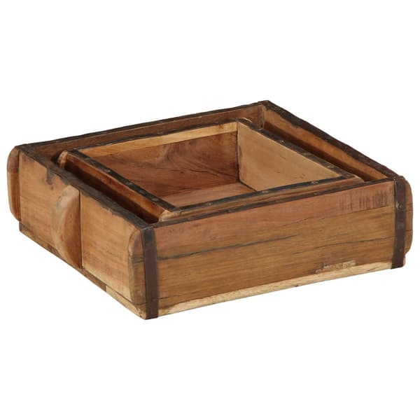 Bricka 2 pcs Brun 29 x 31 x 10 cm Solid återvunnen trä