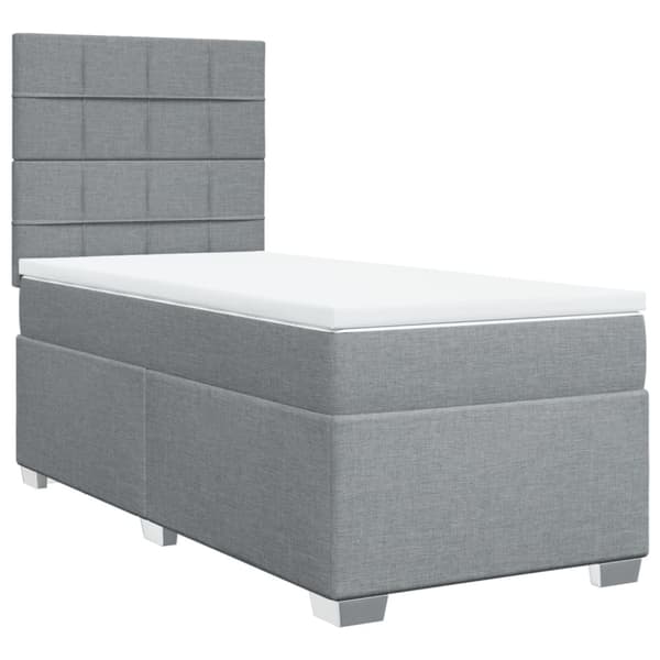 Ramsäng med madrass ljusgrå 100x200 cm tyg