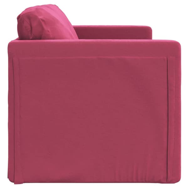 Golvbäddsoffa 2-i-1 vinröd 122x204x55 cm sammet