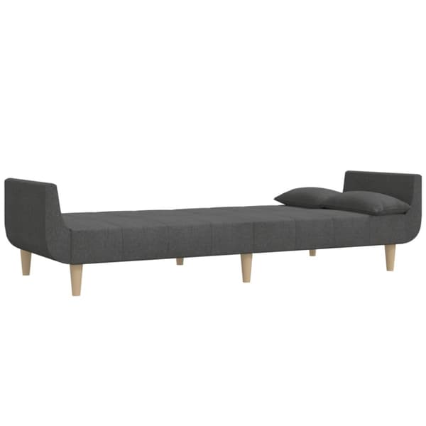 Bäddsoffa 2-sits med två kuddar mörkgrå tyg