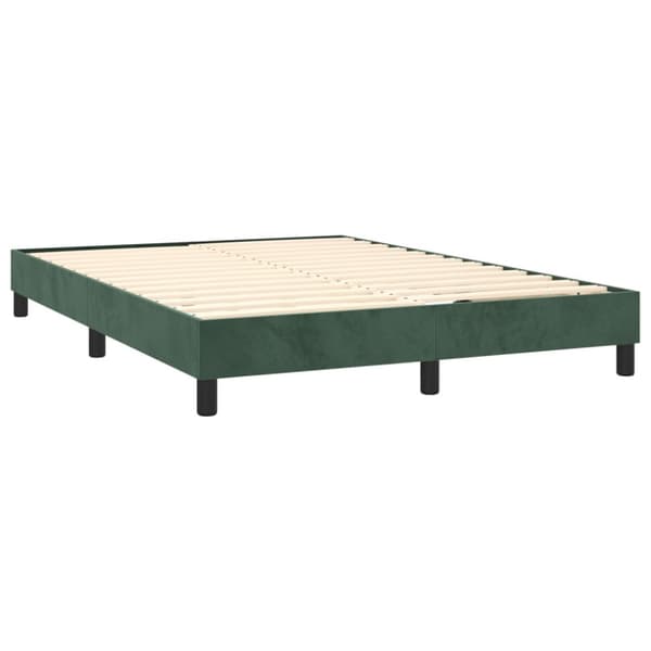 Boxspring-sängram mörkgrön 140x200 cm sammet