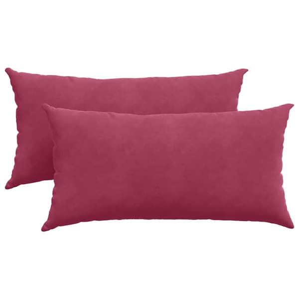 Sofakuddar 2 pcs Vinröd 80 x 40 cm Kordread tyg