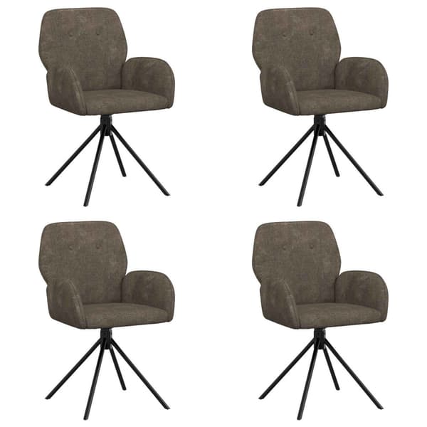 Svängande Matstolar 4 pcs Faux Mockaläder Mörkgrå