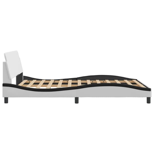 Bed Frame "Dover" White&Black 140x190 cm Faux Leather