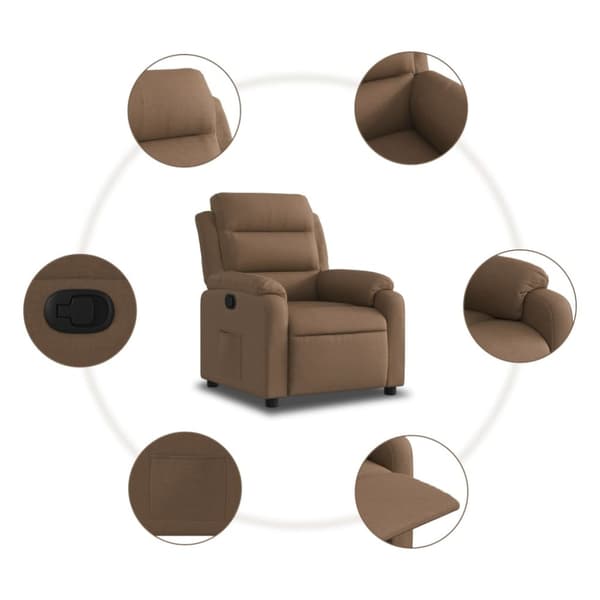 Reclinerfåtölj brun tyg