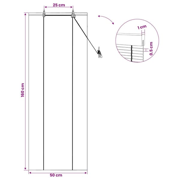 Rullgardin Brun 50 x 160 cm Bambu