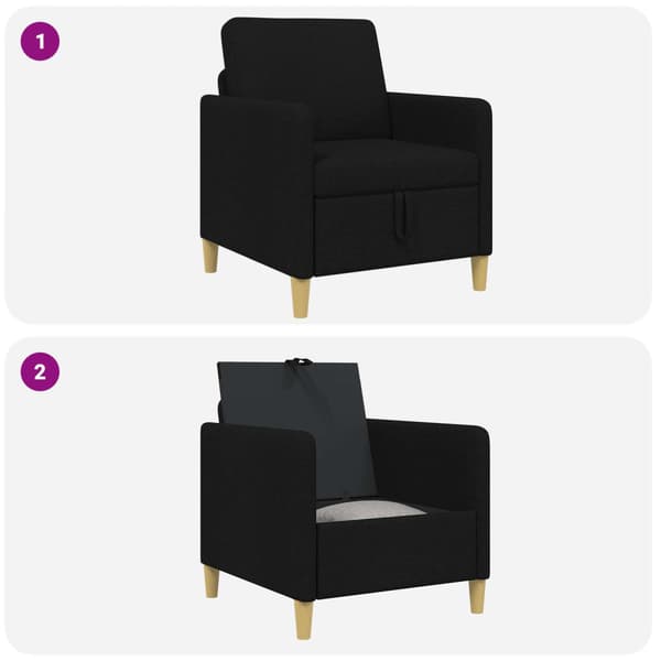 Soffa med förvaring Svart 72 x 78 x 87 cm Polyester
