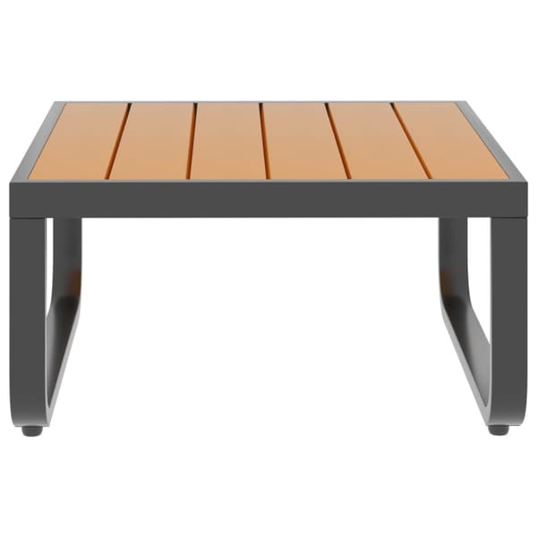 Hörnsoffa set med dynor 4 delar aluminium och WPC