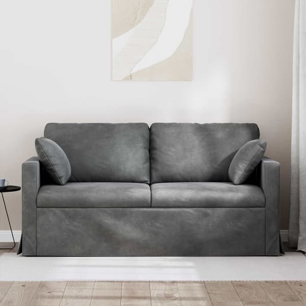 Soffa Mörkgrå 158 x 78 x 80 cm Sammet