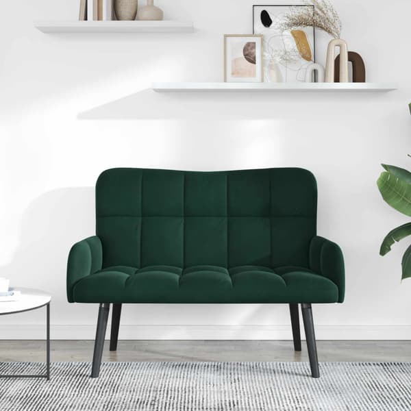 Tvåsitssoffa Mörkgrön 115 x 61 x 87 cm Sammet