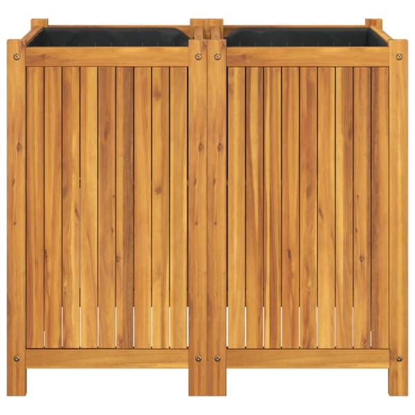 Odlingslåda med foder 84x42x75 cm massivt akaciaträ