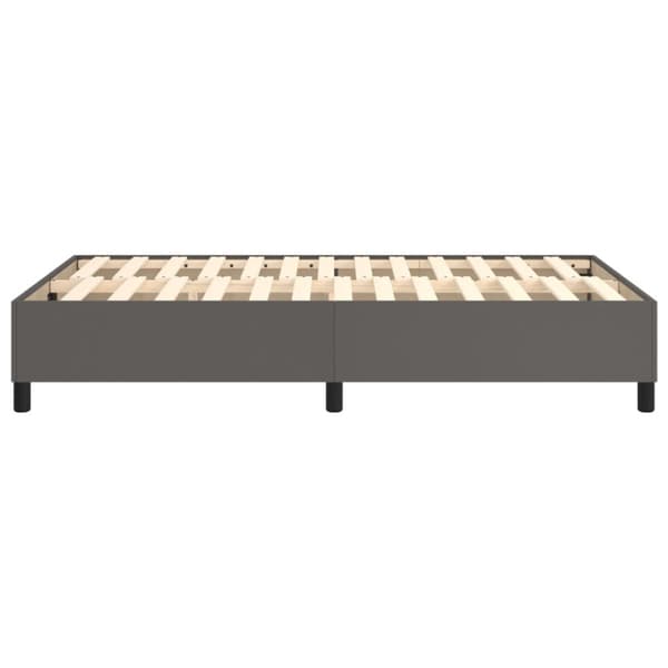 Boxspring-sängram grå 120x200 cm konstläder