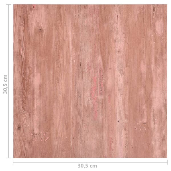 Golvplank 55 pcs Röd 5,11 m² PVC