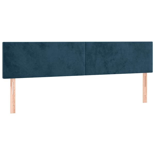 Ramsäng med madrass mörkblå 200x200 cm sammet