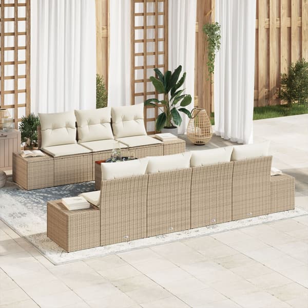 Trädgårdsoffset 8 st Beige konstrotting