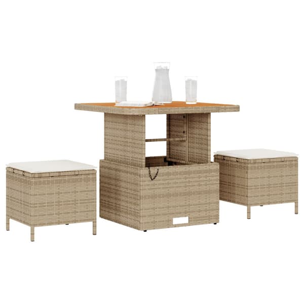 Trädgårdsmöbelset Beige konstrotting