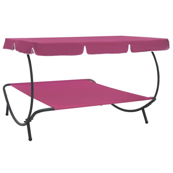 Solsäng med tak rosa