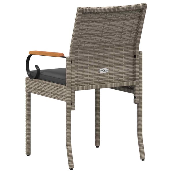 Trädgårdsstolar 2 pcs Grå och mörkgrå Poly Rattan och Akacia