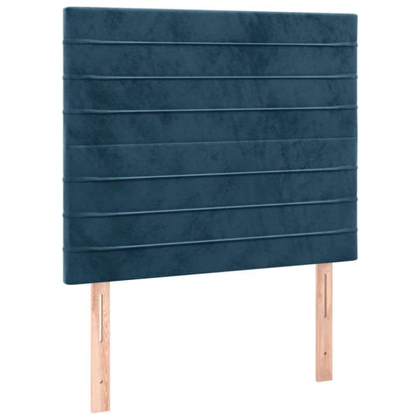 Ramsäng med madrass mörkblå 100x200 cm sammet