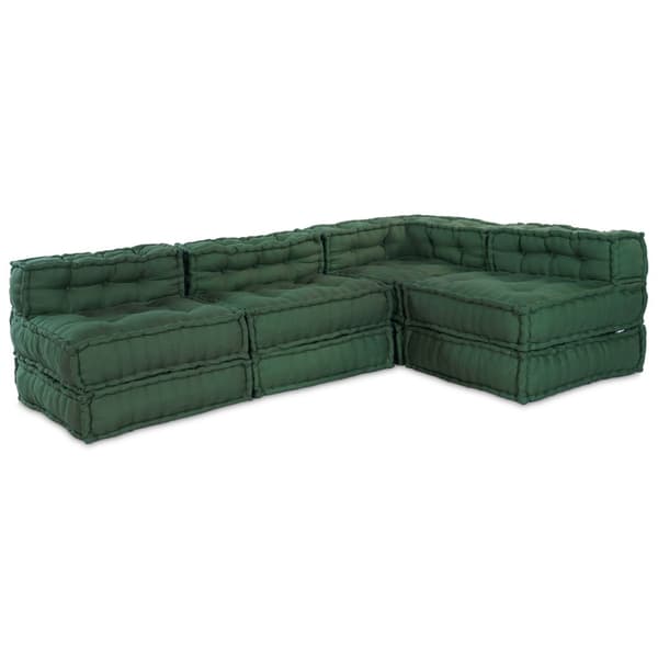 Modulsofa enhet 4 pcs Grön Tyg