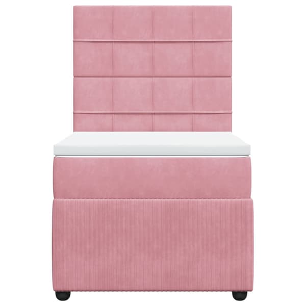Ramsäng med madrass rosa 80x200 cm sammet