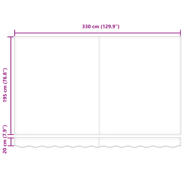 Utfällbar markis Blå 350 x 200 cm tyg
