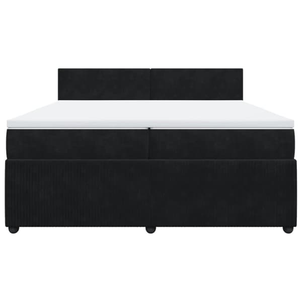 Ramsäng med madrass svart 200x200 cm sammet