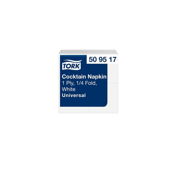 Servett TORK Cocktail 1-lags vit 500/fp