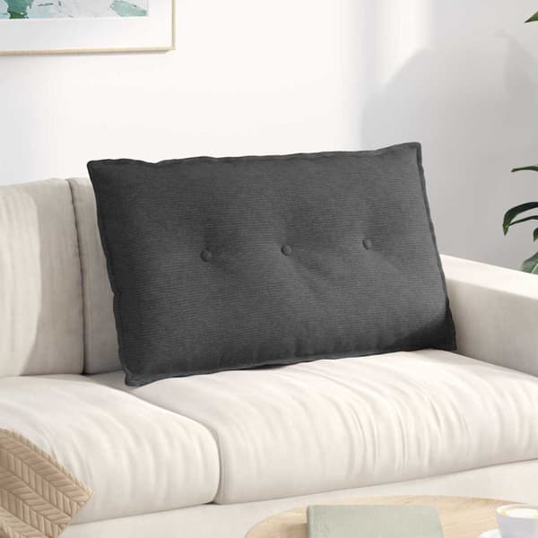 Ryggkudde Mörkgrå 80 x 50 cm Kordread tyg