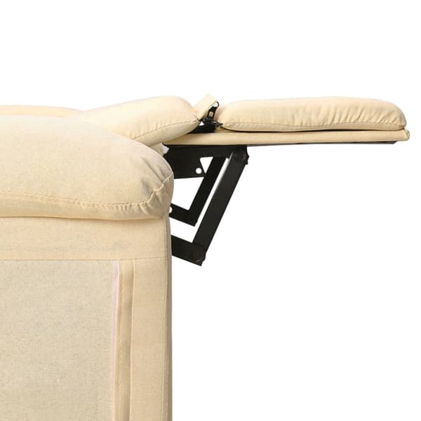 Massagefåtölj gräddvit tyg