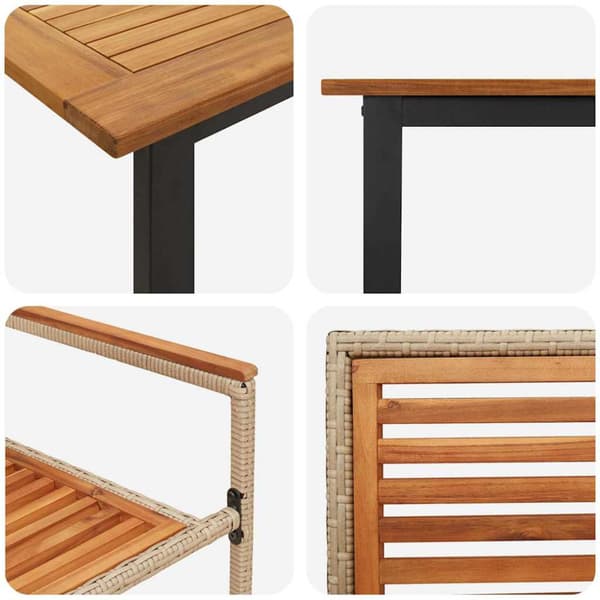 Trädgårdsmöbelset 5 pcs Beige Massivt Akaciaträ